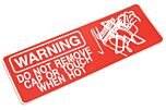Aufkleber WARNING do not remove cap… (rot)