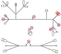 Kabelbaum Feuerlöschanlage mit 3 Sensoren -gebraucht-