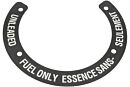 Schild Reservetank zweisprachig (UNLEADED FUEL ONLY)