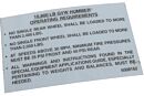 Aufkleber OPERATING REQUIREMENTS (10.8 GVW)