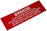 Aufkleber: WARNING do not use hand throttle…