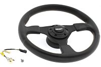 Kit Lenkrad schwarz Vinyl mit Hupenknopf
