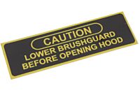Hinweis Motorhaube Brushguard