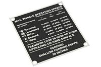 Blechschild "MAX VEHICLE OPERATING SPEEDS" (4L80e)