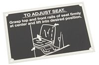 Blechschild Sitzeinstellung A0