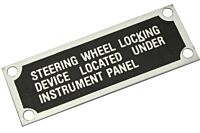 Blechschild Lenkradschloss