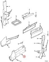 Verkleidung Mitteltunnel rechts neben dem Fahrer (vergilbt) TAN
