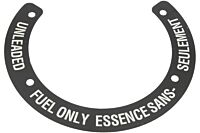Schild Reservetank zweisprachig (UNLEADED FUEL ONLY)