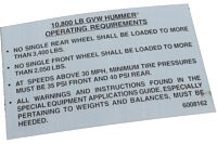 Aufkleber OPERATING REQUIREMENTS (10.8 GVW)