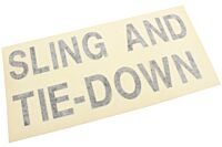 Aufkleber "SLING AND TIE-DOWN"