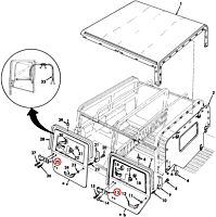 Türscharnier HMMWV Softdoors LINKS -gebraucht-