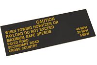Blechschild caution when towing howitzer